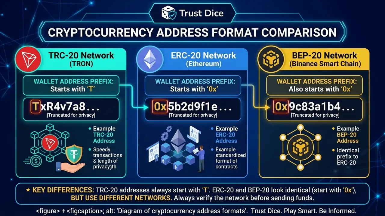 Diagram of cryptocurrency address formats